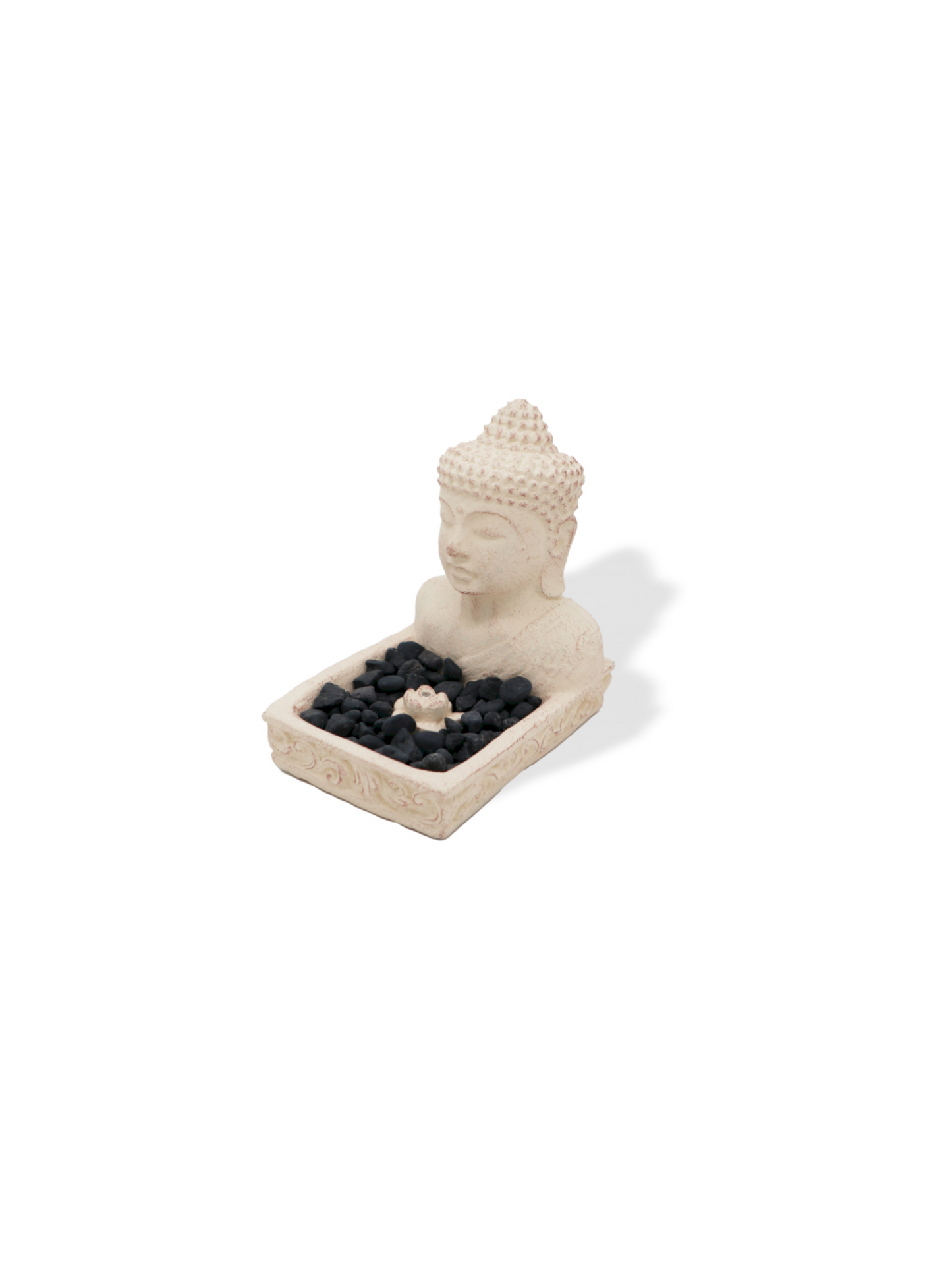 Quemador Incienso Buda de Piedra Fengshui - Crema