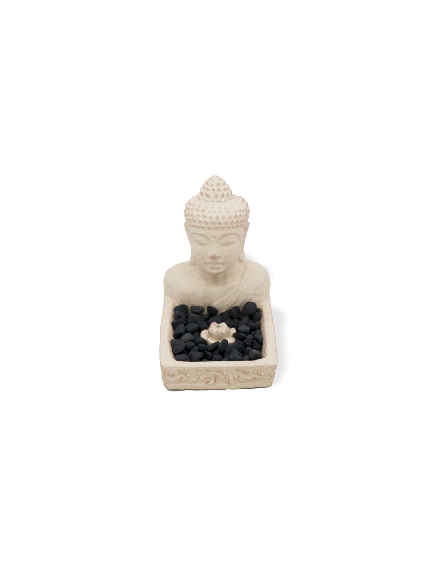 Quemador Incienso Buda de Piedra Fengshui - Crema